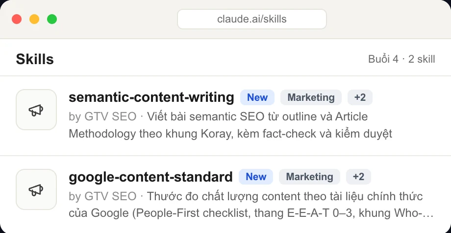Bộ skill buổi 4 trong Claude: viết, fact-check và kiểm duyệt (QA), tiêu chuẩn content