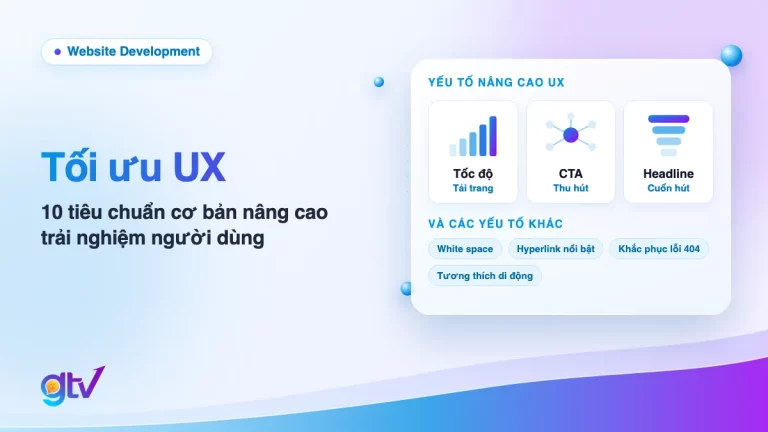 Ảnh bìa bài tối ưu UX: yếu tố nâng cao trải nghiệm người dùng gồm tốc độ tải trang, CTA, headline, white space, hyperlink, lỗi 404