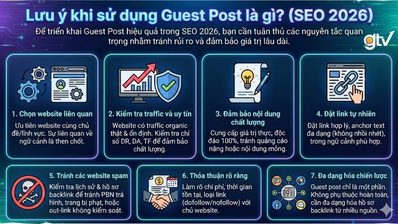 Những lưu ý quan trọng khi sử dụng Guest Post trong SEO 2026 