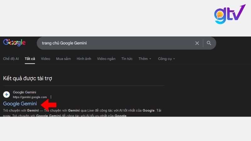 Truy cập vào trang chủ Google Gemini