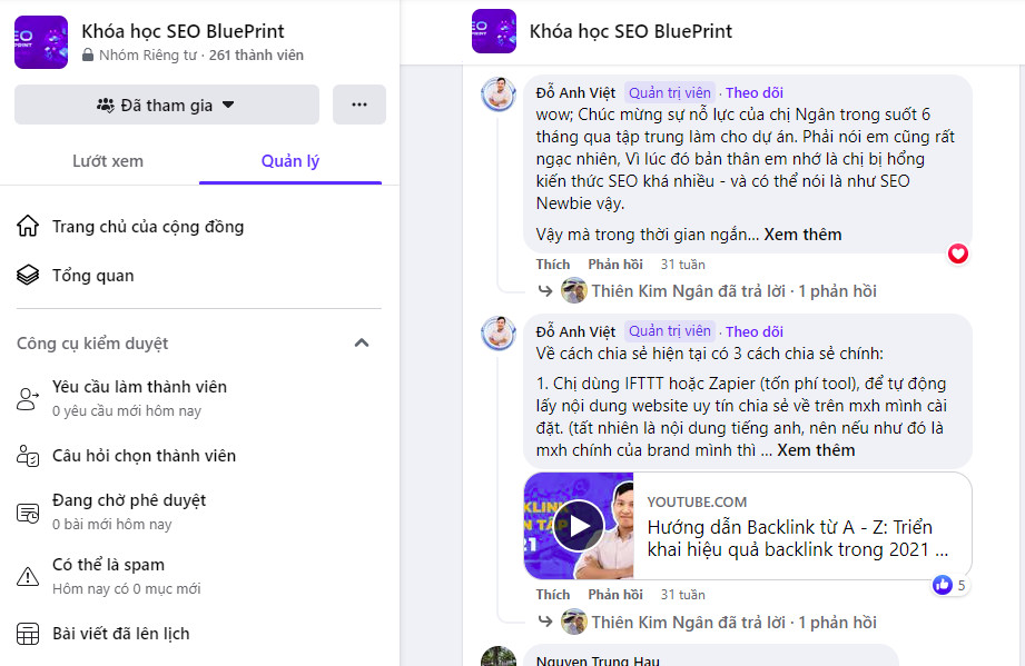 Feedback chi Ngan 6 thang truoc