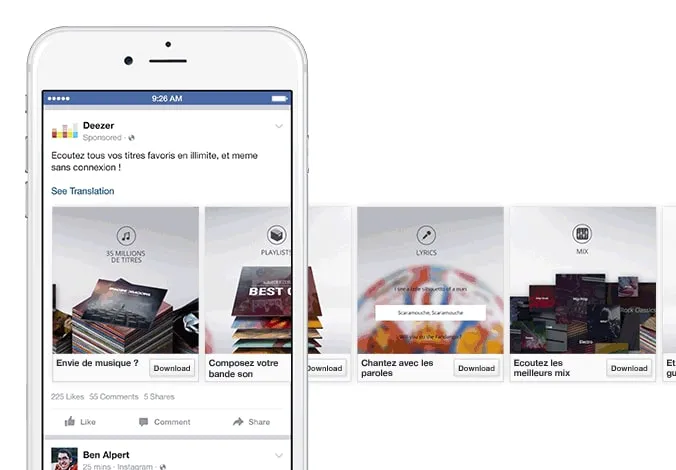 ứng dụng carousel facebook