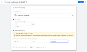 Giao diện của cách thiết lập trigger