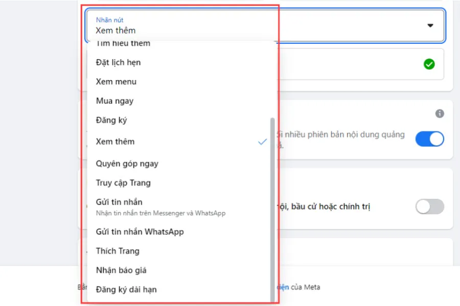 Chọn nhãn nút