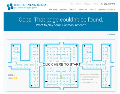 landing page 404 thú vị