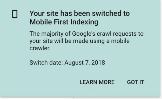 switch to Mobile-first index