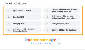 Tìm LSI Anchor Text từ gợi ý của Google
