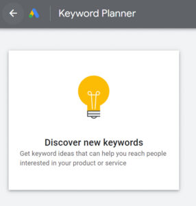 Sử dụng tính năng “Discover new keywords”