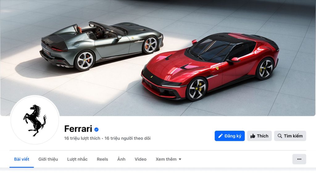 Ảnh bìa Fanpage Facebook Ferrari