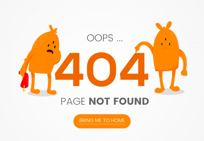 Liên kết bị hỏng và hiển thị 404