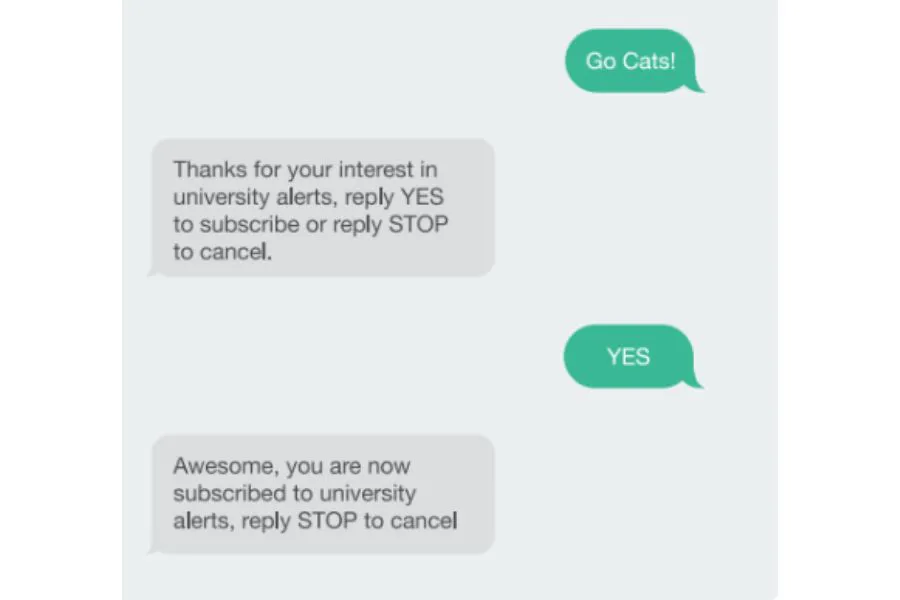 Ví dụ về opt-out text
