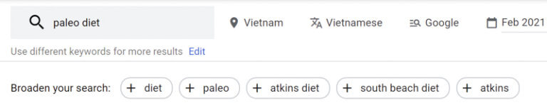 Danh sách các để xuất của từ khóa “paleo diet”