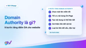 Ảnh bìa bài Domain Authority là gì: 5 trong 9 bước tăng điểm DA, từ chọn tên miền tốt đến loại bỏ liên kết xấu