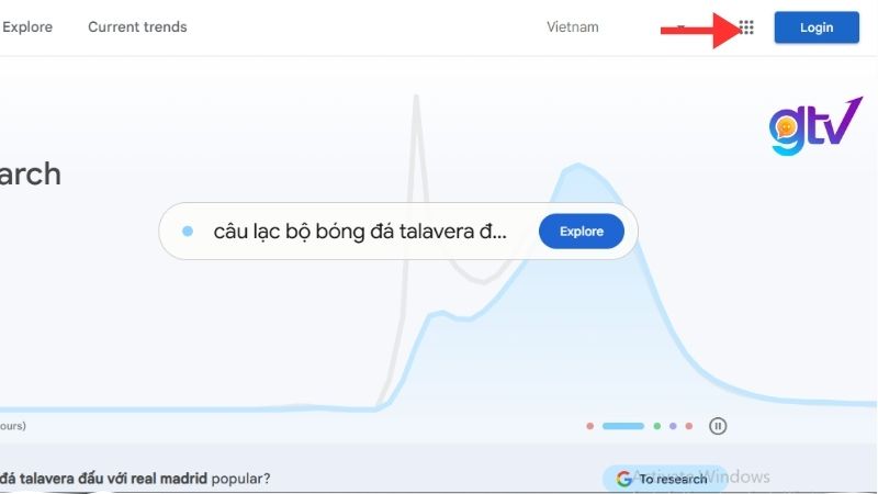 hãy nhấp vào nút “Đăng nhập” ở góc trên bên phải màn hình