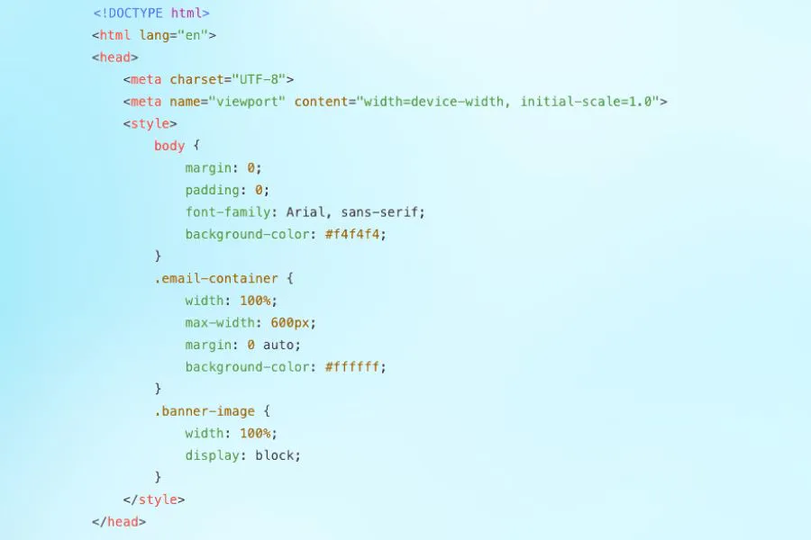 Chèn code thêm banner hình cho template email được viết bằng html
