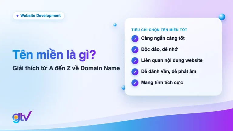 Ảnh bìa bài tên miền là gì: tiêu chí chọn tên miền tốt như ngắn gọn, dễ nhớ, liên quan nội dung, dễ phát âm, mang tính tích cực