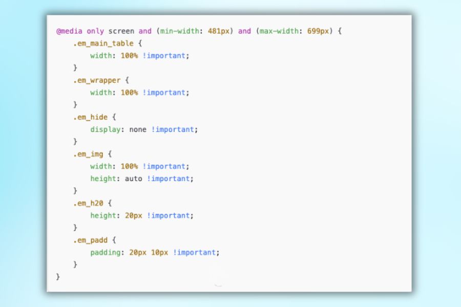 Responsive cho mẫu email của bạn
