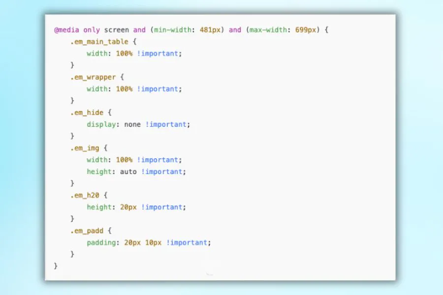 Responsive cho mẫu email của bạn
