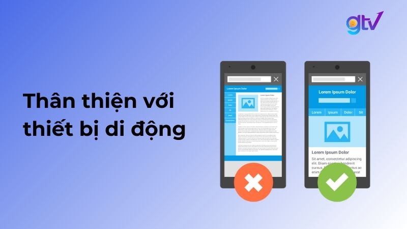 Google đánh giá cao những trang thân thiện với thiết bị di động.