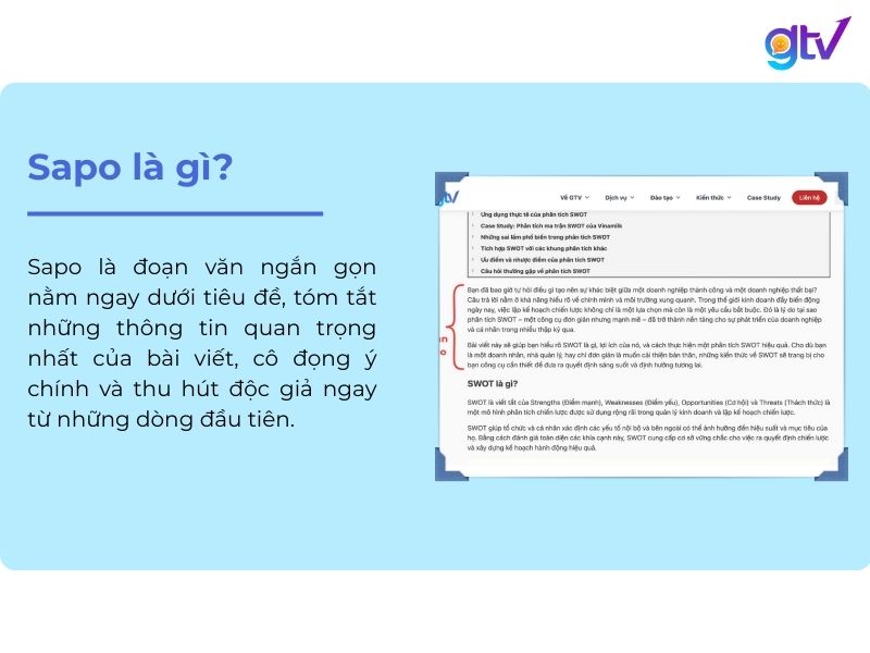 Khái niệm đoạn sapo là gì và ví vụ cụ thể