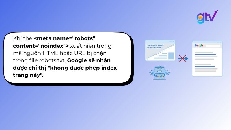 Thẻ <meta name="robots" content="noindex"> khiến Google không index trang của bạn