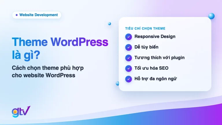 Ảnh bìa bài Theme WordPress là gì: 5 tiêu chí chọn theme gồm responsive, tùy biến, tương thích plugin, tối ưu SEO, đa ngôn ngữ