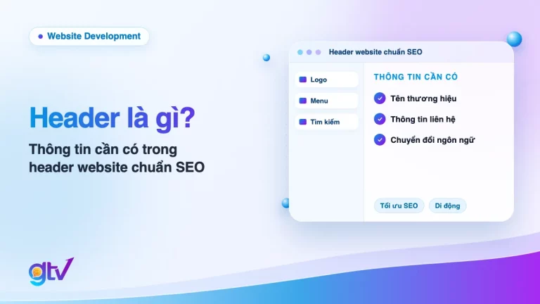 Ảnh bìa bài Header là gì: cửa sổ website với logo, menu, thanh tìm kiếm và thông tin cần có trong header chuẩn SEO