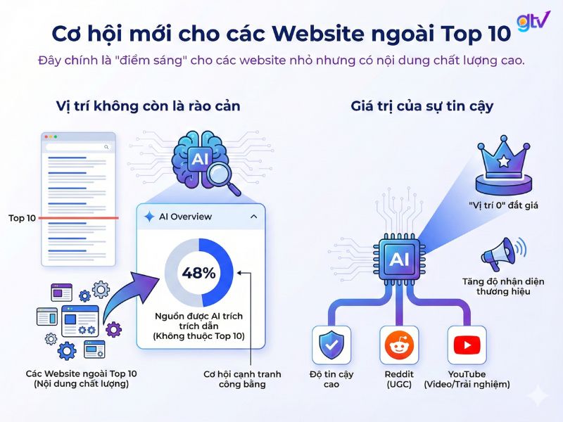 Khoảng 48% nguồn trích dẫn từ AI nằm ngoài Top 10