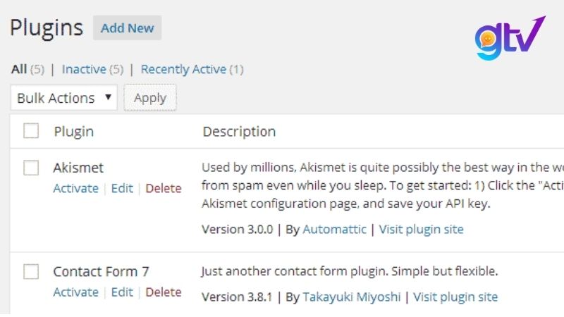 Nhấp vào nút “Activate” để kích hoạt các plugin