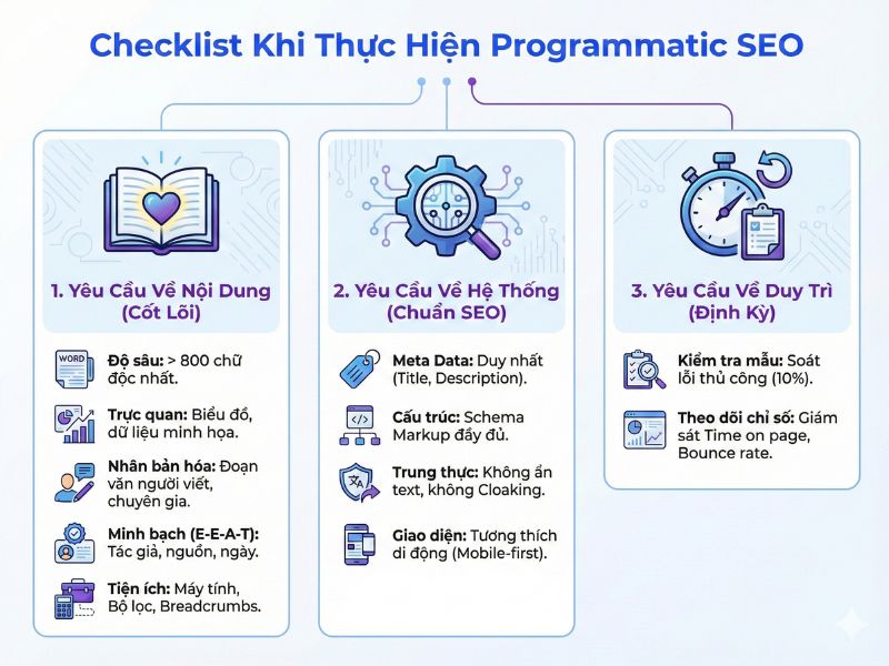 Checklist khi thực hiện Programmatic SEO