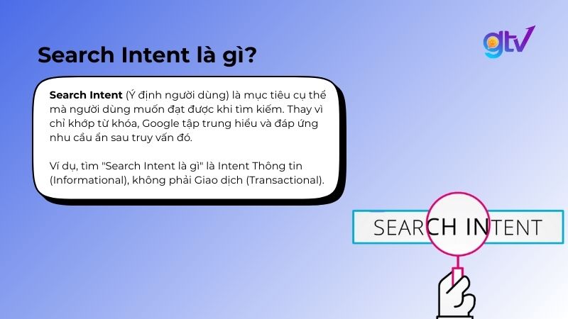 Search Intent (User Intent) là mục tiêu thực sự của người dùng khi tìm kiếm, và Google ưu tiên xế