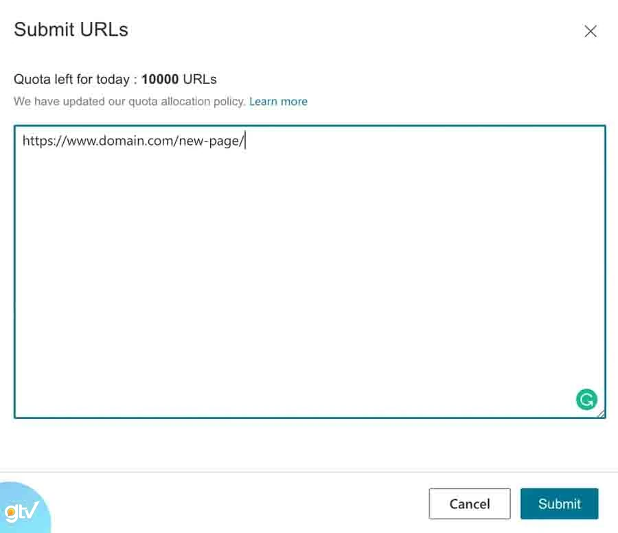 add url vào google