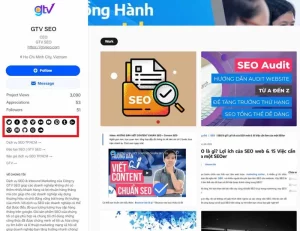 Tài khoản Behance GTV liên kết các mạng xã hội khác