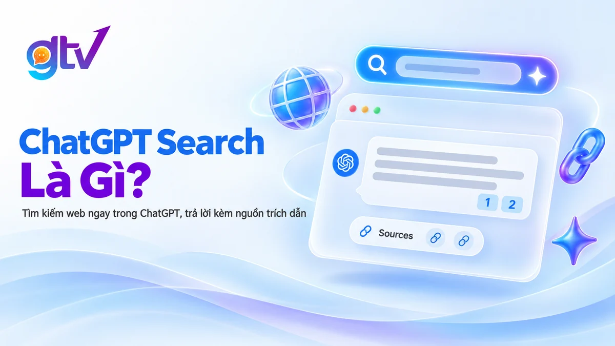 Giao diện ChatGPT Search trả lời kèm nguồn trích dẫn