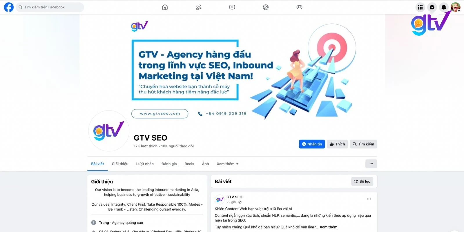 Fanpage GTV SEO
