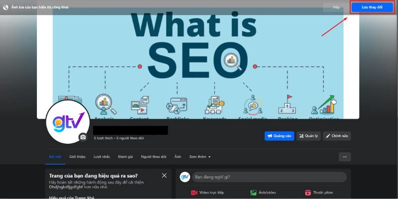 Tải ảnh bìa mà bạn muốn sử dụng lên, căn chỉnh vị trí cho phù hợp