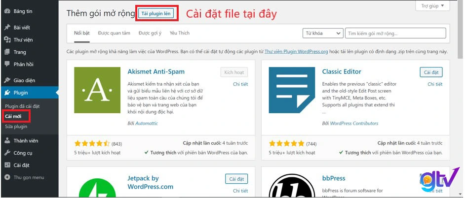 Cài đặt file .zip trên WordPress