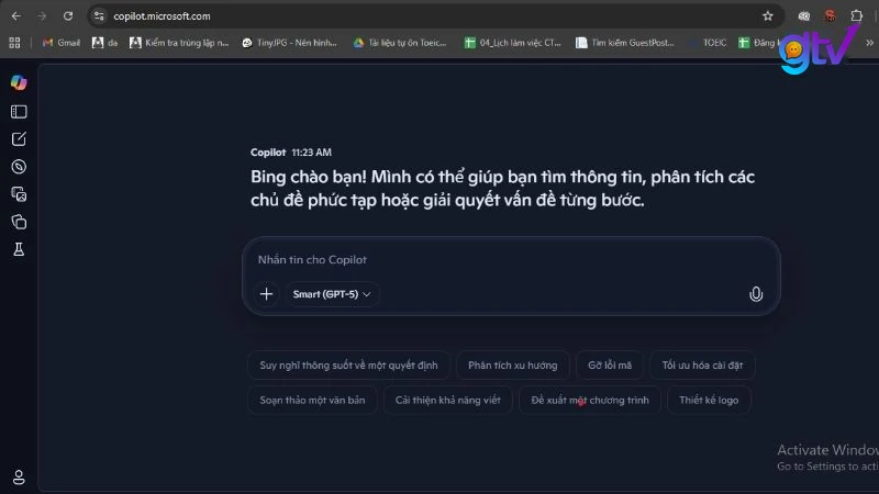 Bước 5: Thử nhập từ khóa và trải nghiệm tính năng của Bing AI.